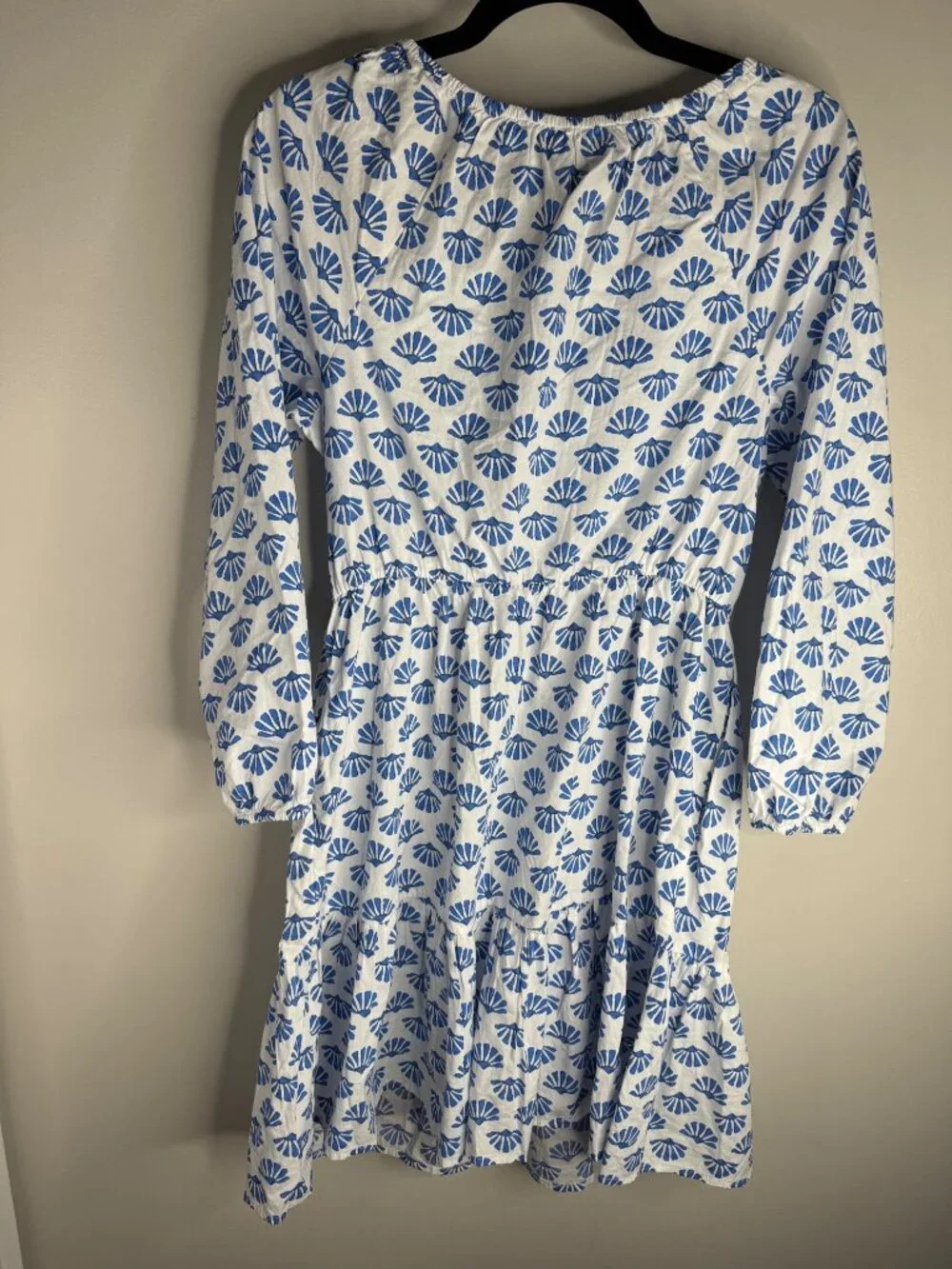 NWT J Crew Lightweight Scoop Neck Mini‎ Dress Pockets Classic White Blue Size 6